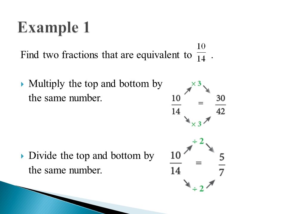 Find two fractions that are equivalent to .