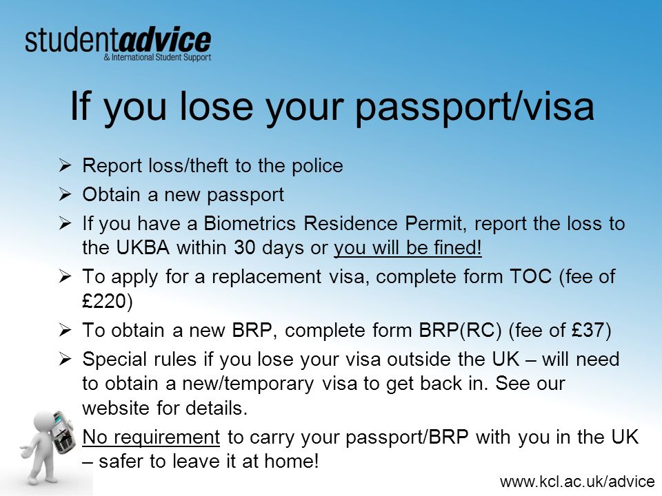 If you lose your passport/visa