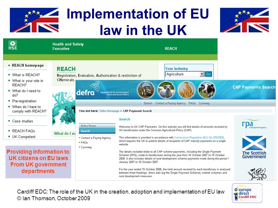 Implementation of EU law in the UK Providing information to