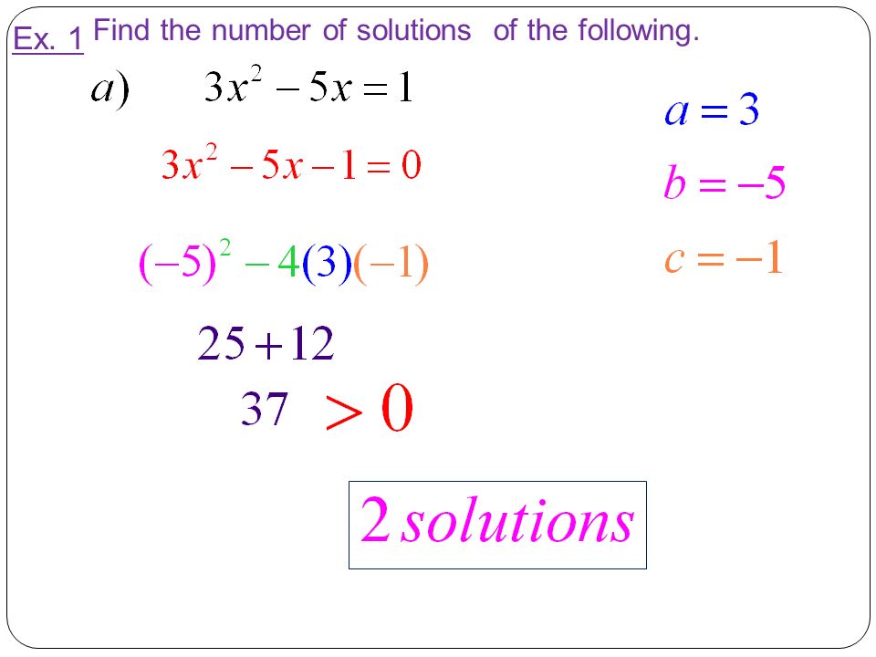 Find the number of solutions of the following.