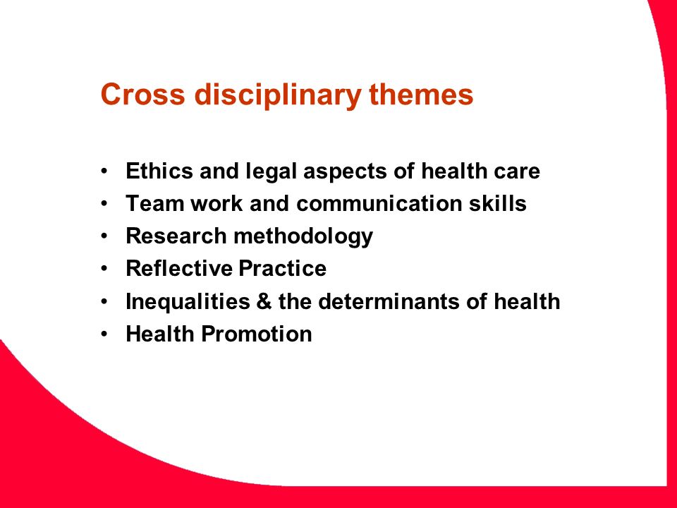 Cross disciplinary themes