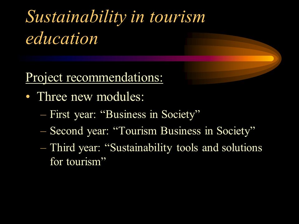 Sustainability in tourism education