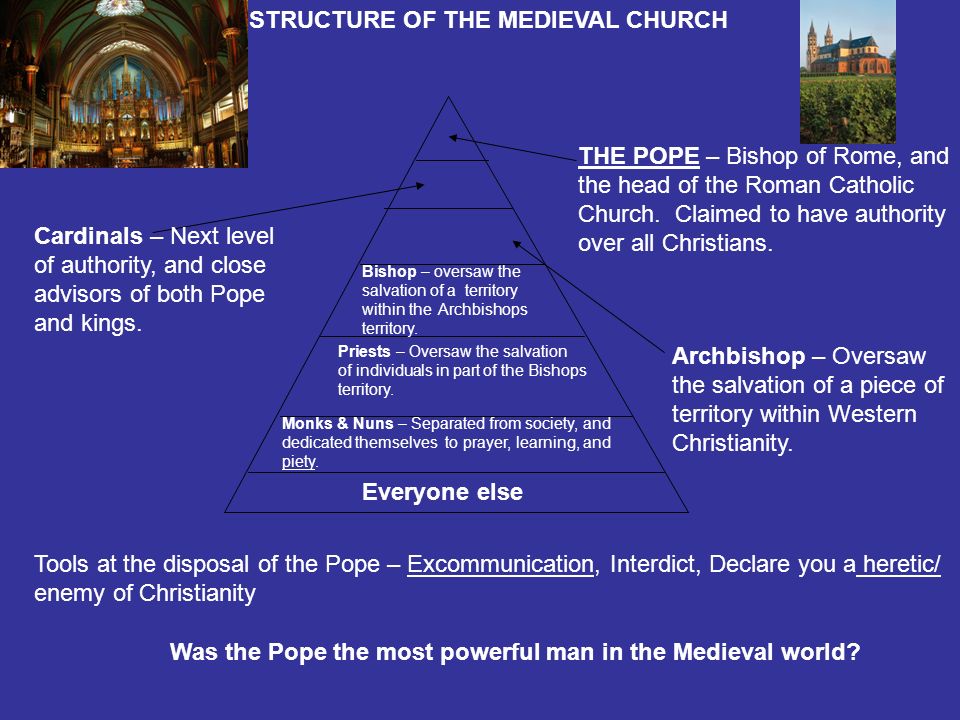 THE STRUCTURE OF THE MEDIEVAL CHURCH
