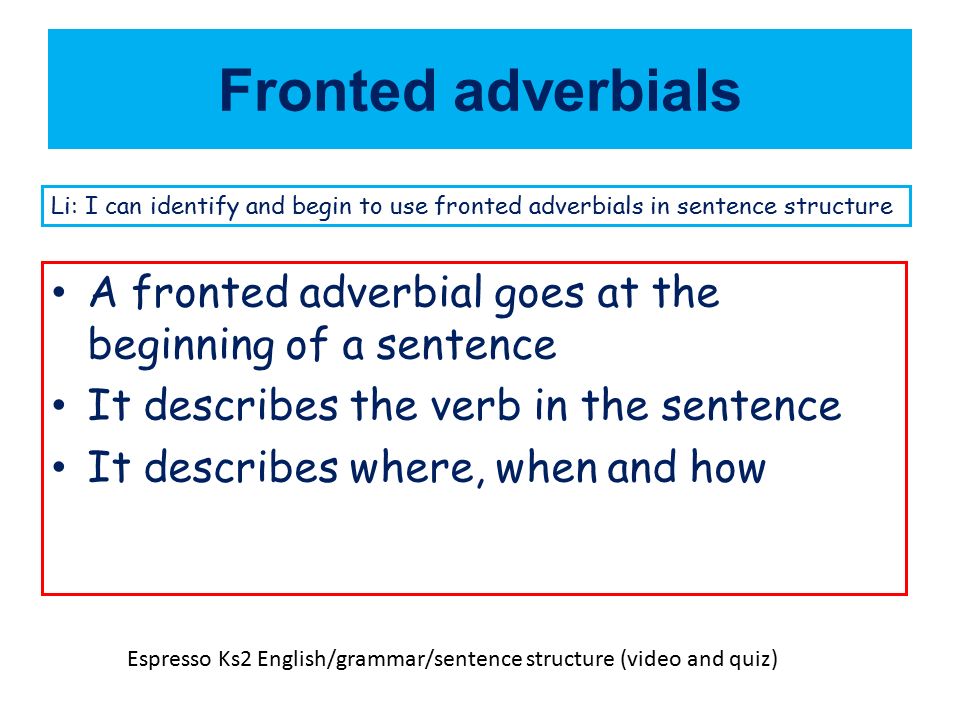 began sentences in english