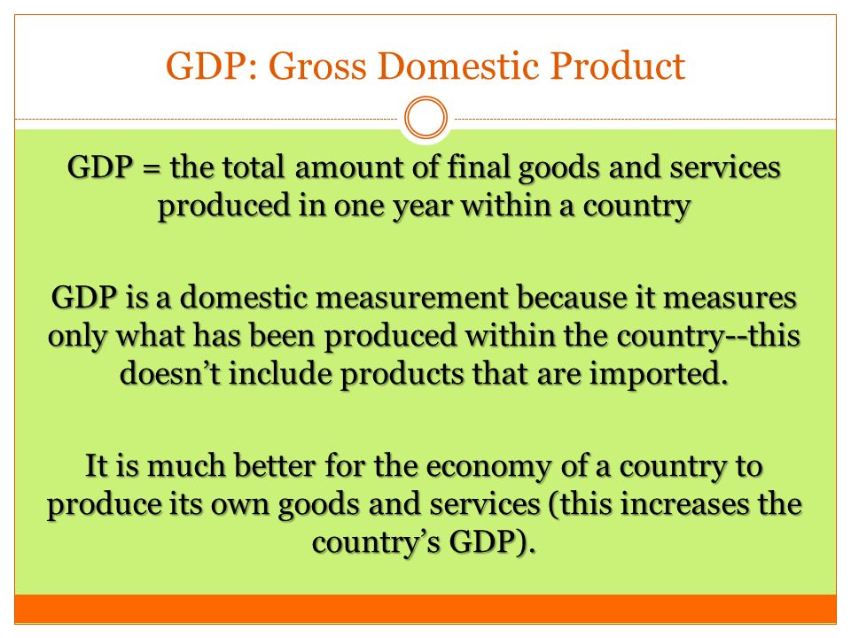GDP: Gross Domestic Product