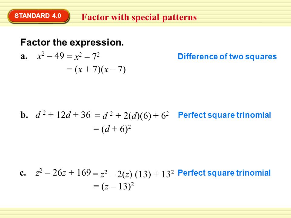 Factor with special patterns