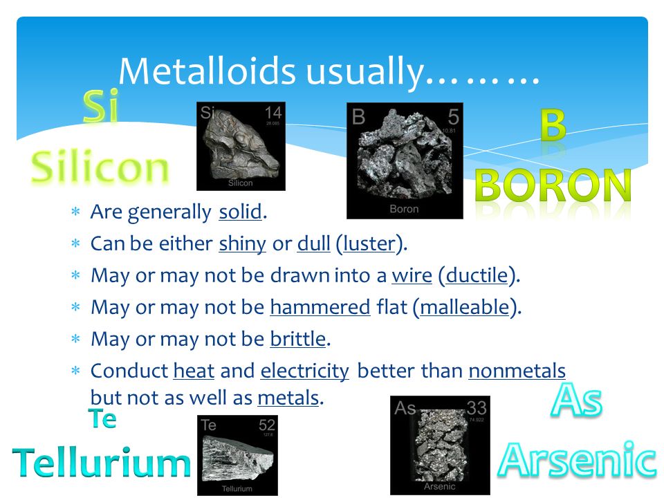 Metalloids usually………