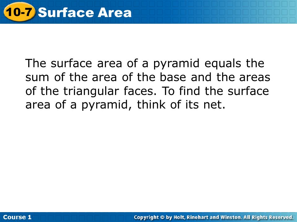 Course Surface Area.