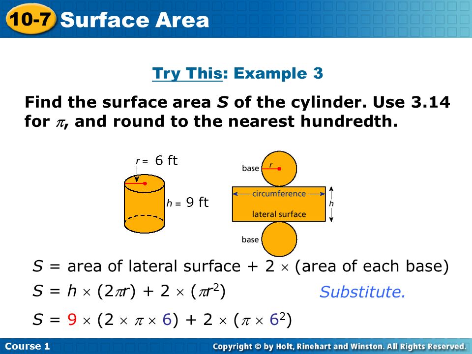 Surface Area 10-7 Try This: Example 3