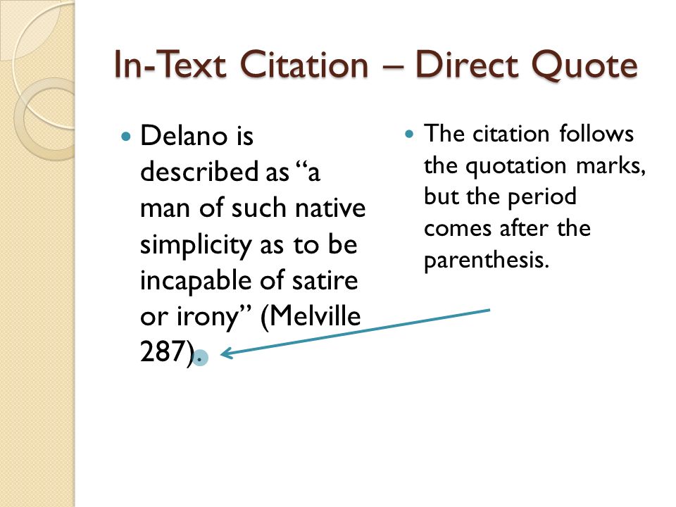 In-Text Citation – Direct Quote
