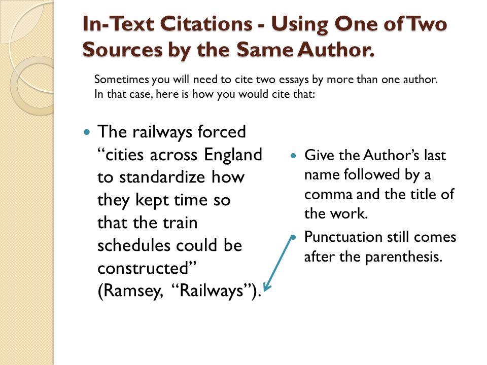 In-Text Citations - Using One of Two Sources by the Same Author.
