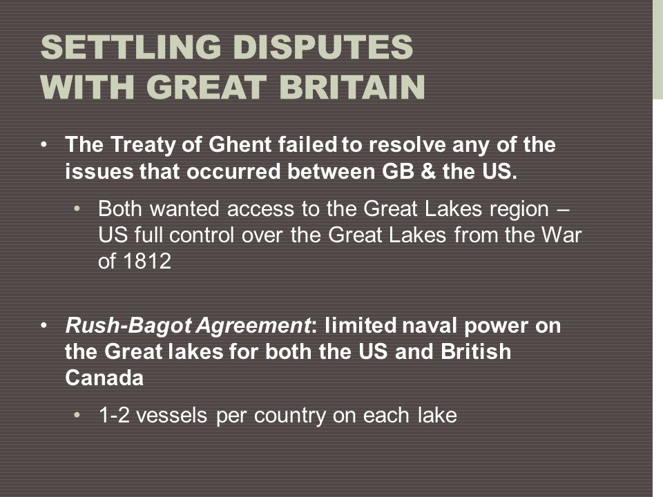 Settling Disputes with Great Britain