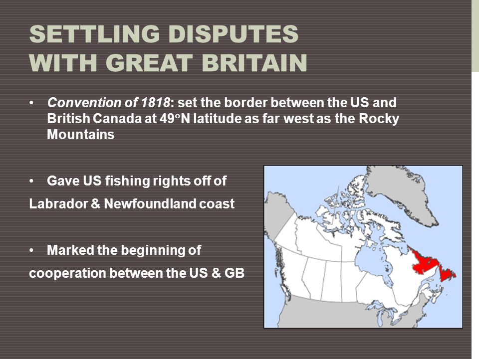 Settling Disputes with Great Britain