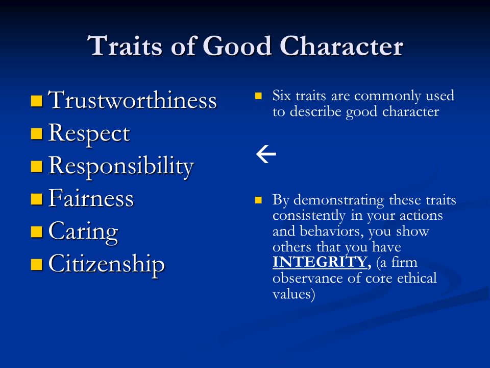 Traits of Good Character