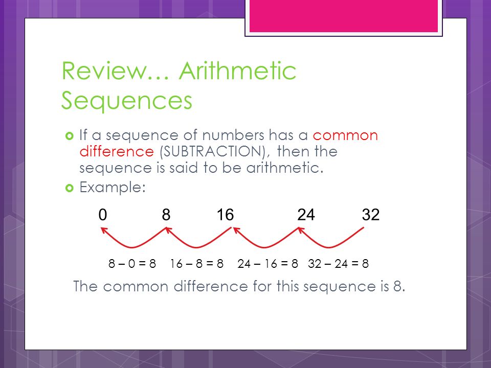 Review… Arithmetic Sequences
