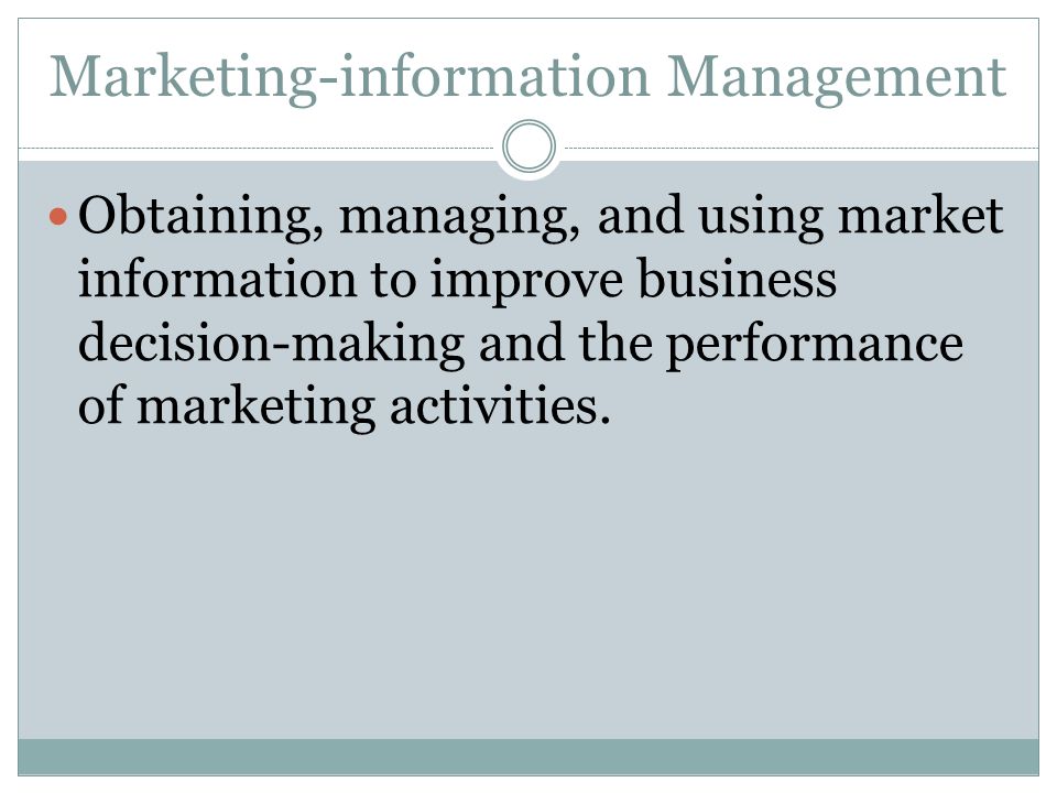 Marketing-information Management