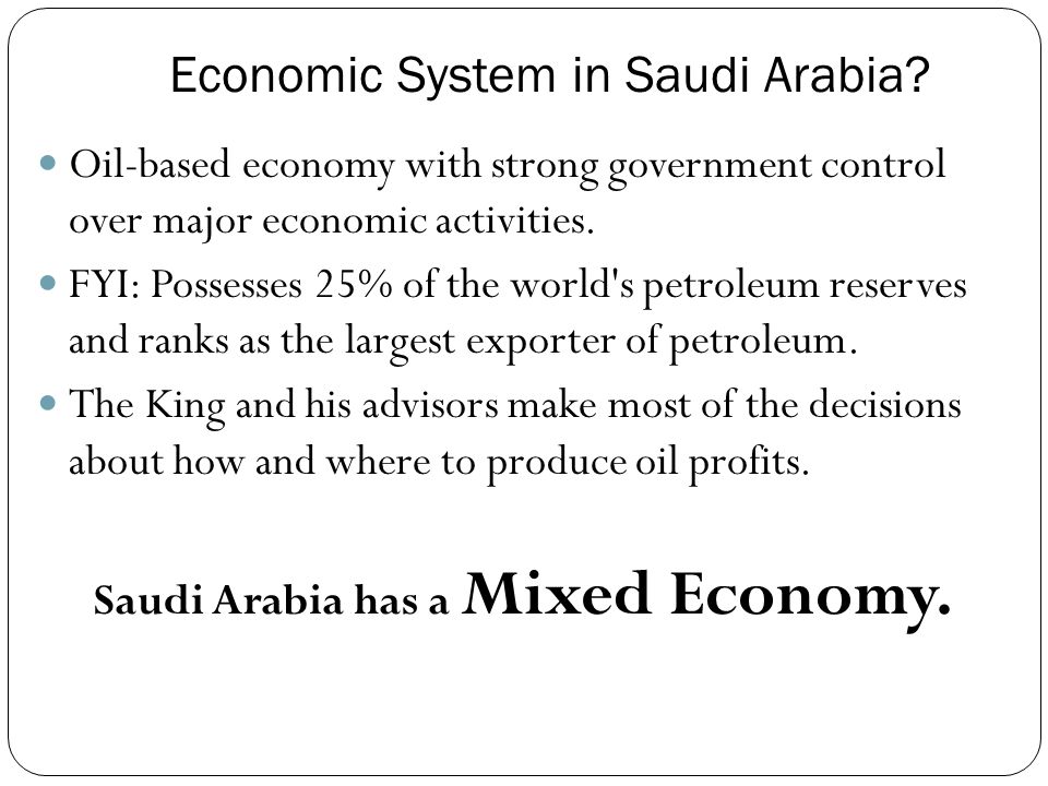 Economic System in Saudi Arabia