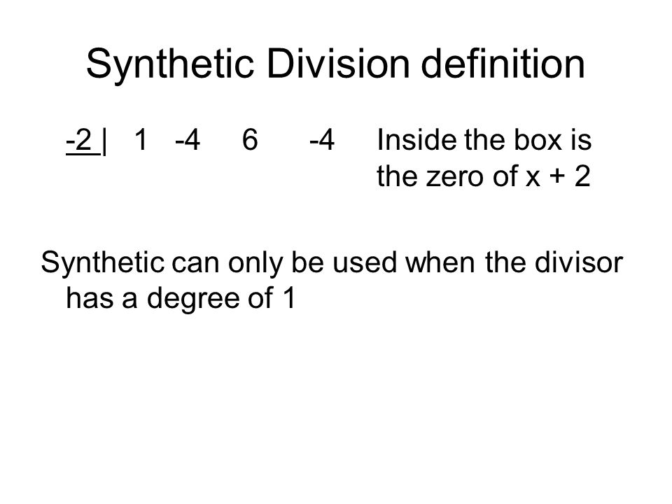 Synthetic Division definition