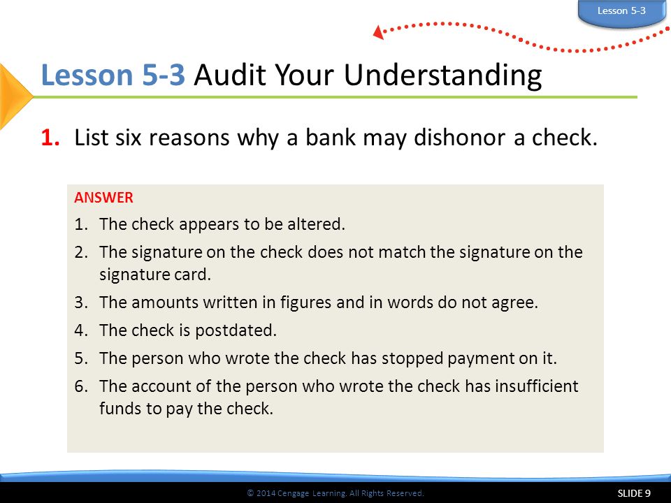 Lesson 5-3 Audit Your Understanding