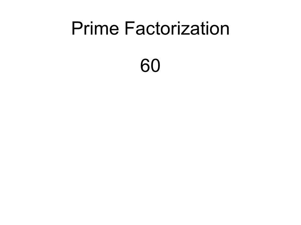 Prime Factorization 60