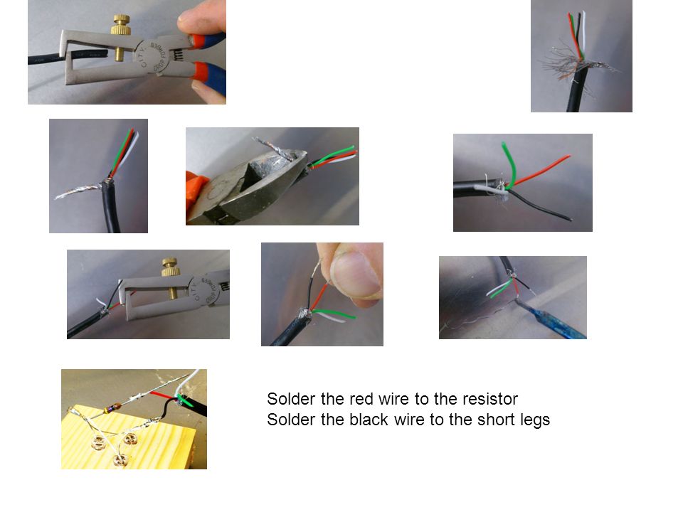 Solder the red wire to the resistor
