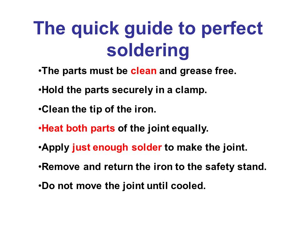 The quick guide to perfect soldering