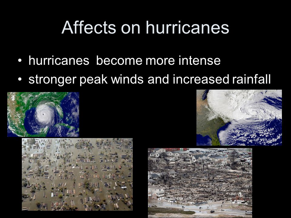 Affects on hurricanes hurricanes become more intense