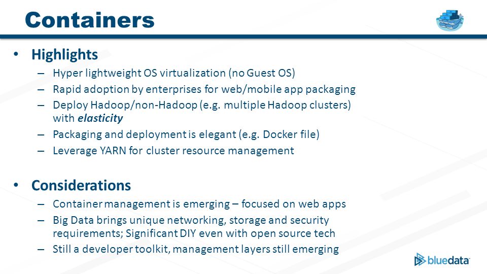 Containers Highlights Considerations