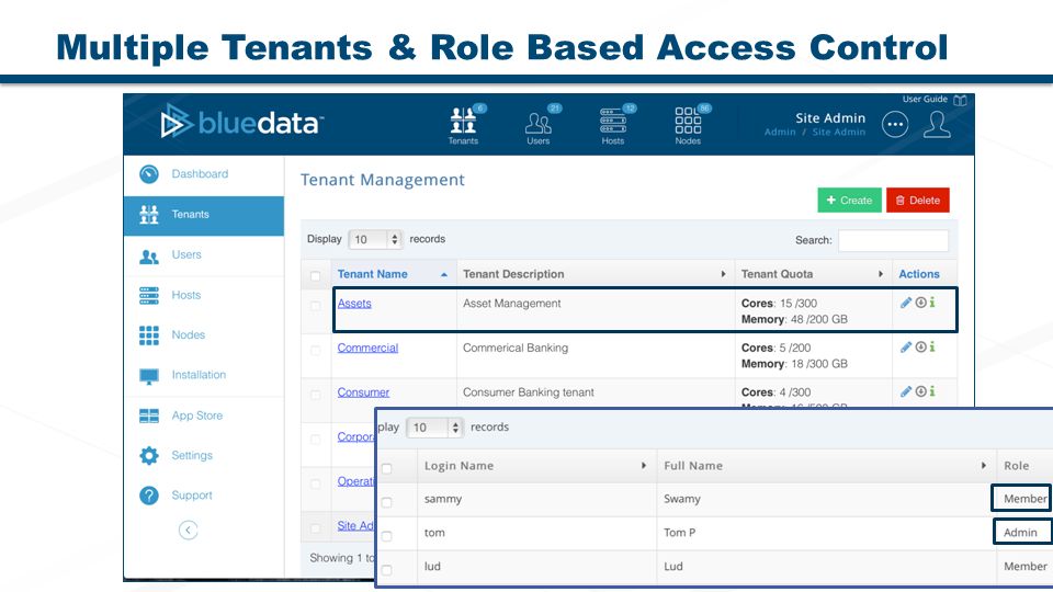 Multiple Tenants & Role Based Access Control