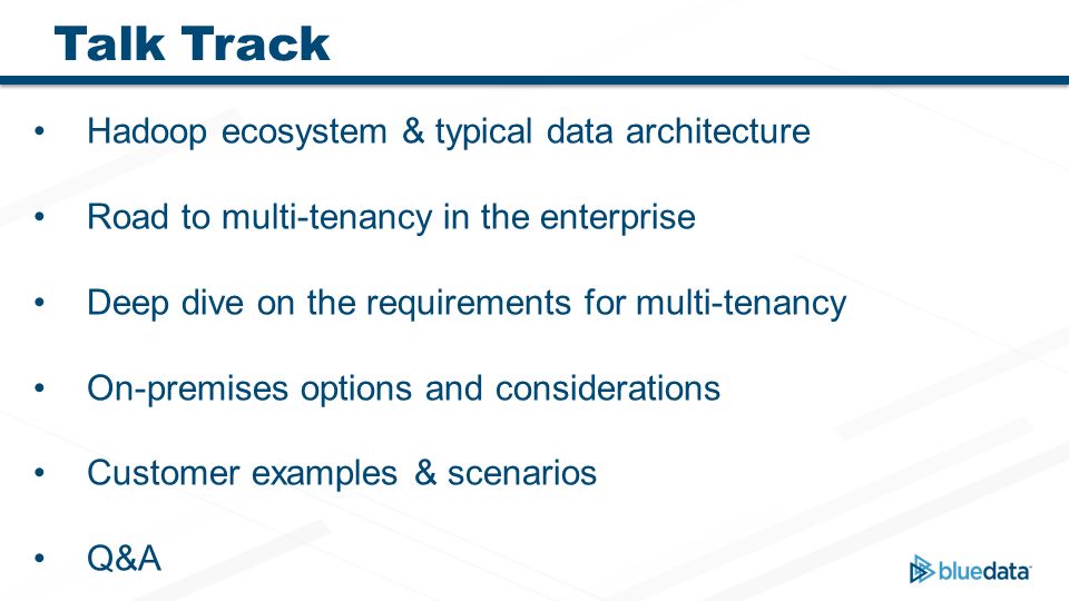 Talk Track Hadoop ecosystem & typical data architecture