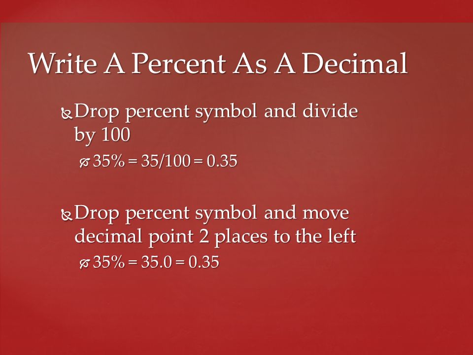 Write A Percent As A Decimal