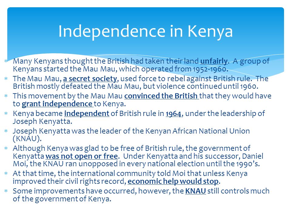 Independence in Kenya