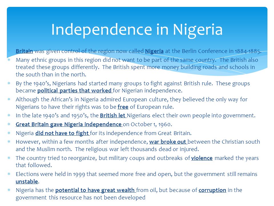 Independence in Nigeria