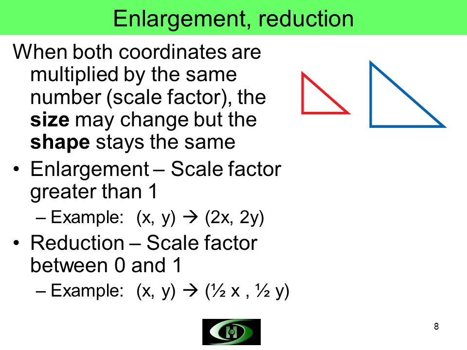 Enlargement, reduction