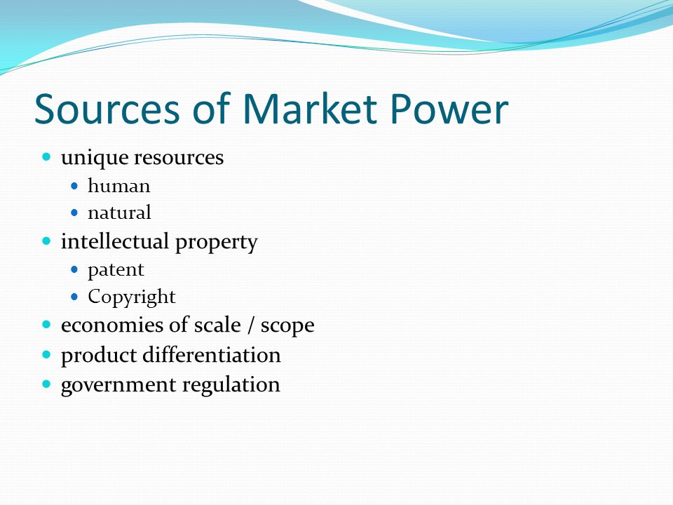 Sources of Market Power