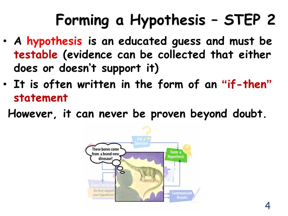 Forming a Hypothesis – STEP 2