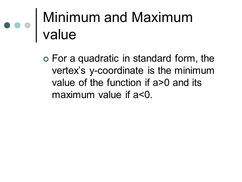 Minimum and Maximum value