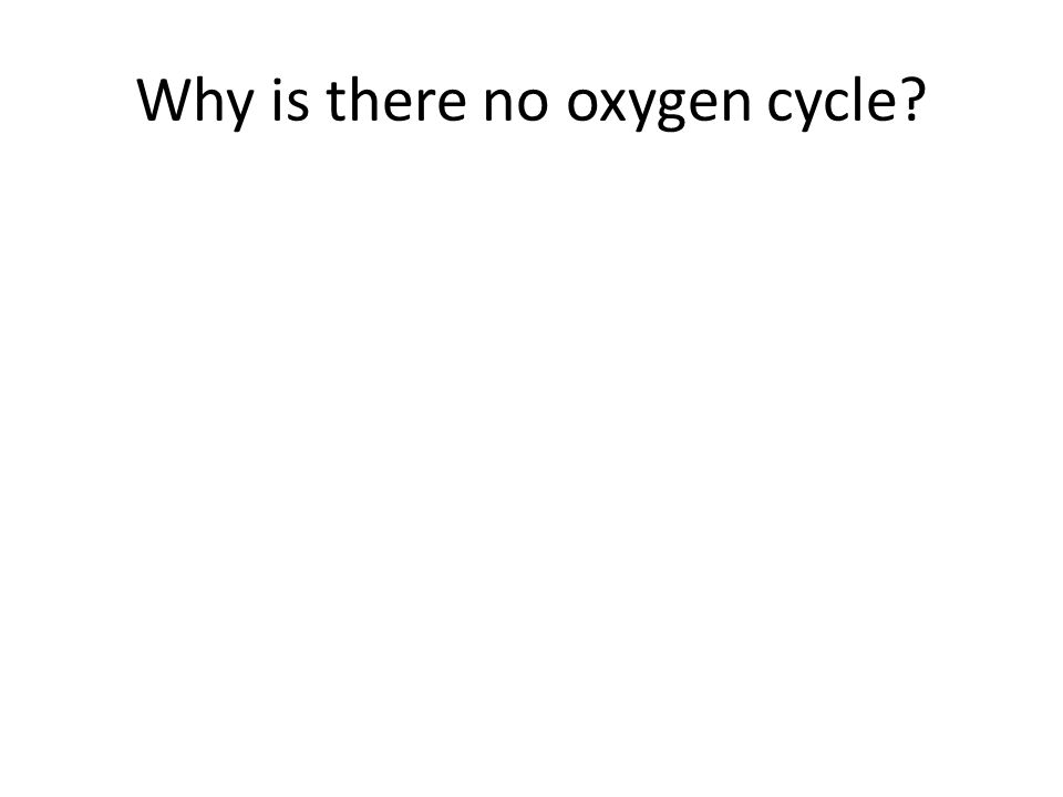 Why is there no oxygen cycle