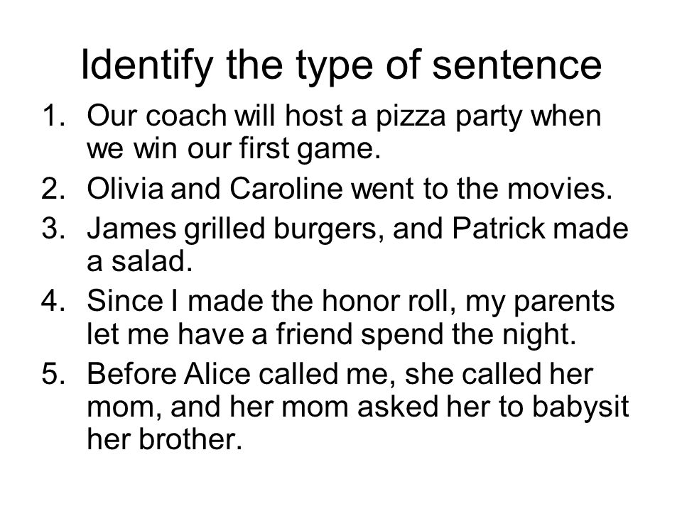 Identify the type of sentence