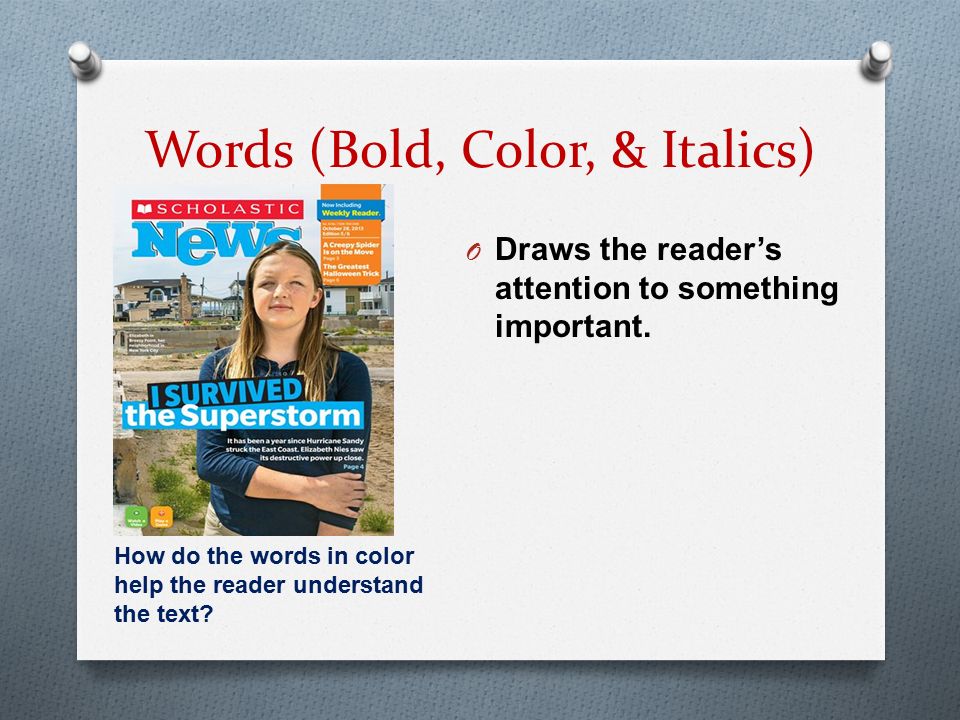 Words (Bold, Color, & Italics)