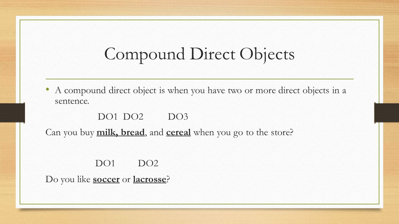 Compound Direct Objects