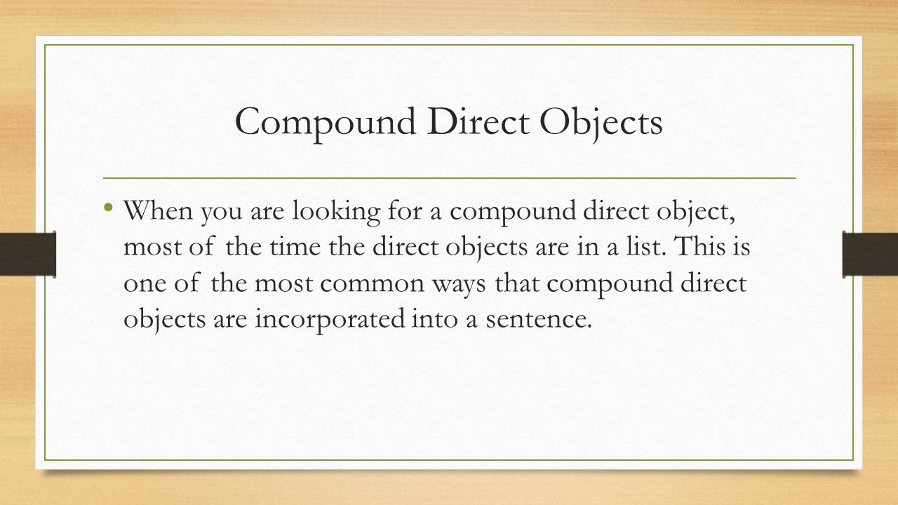 Compound Direct Objects