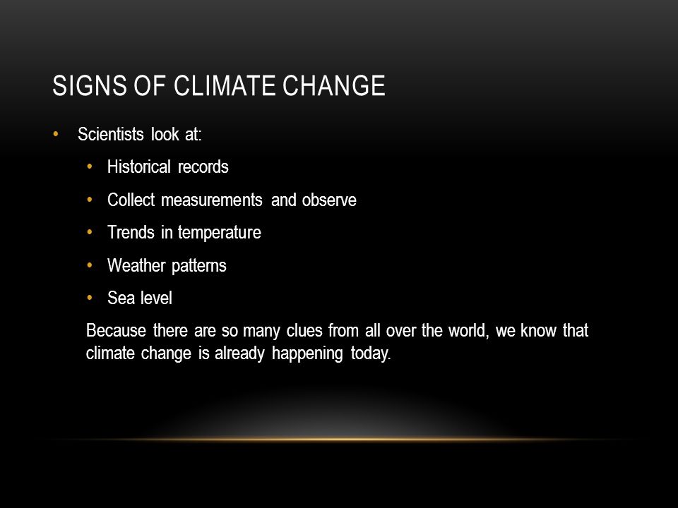 Signs of Climate change