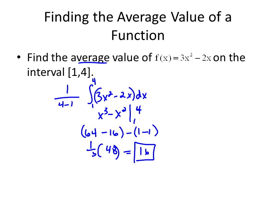 Finding the Average Value of a Function