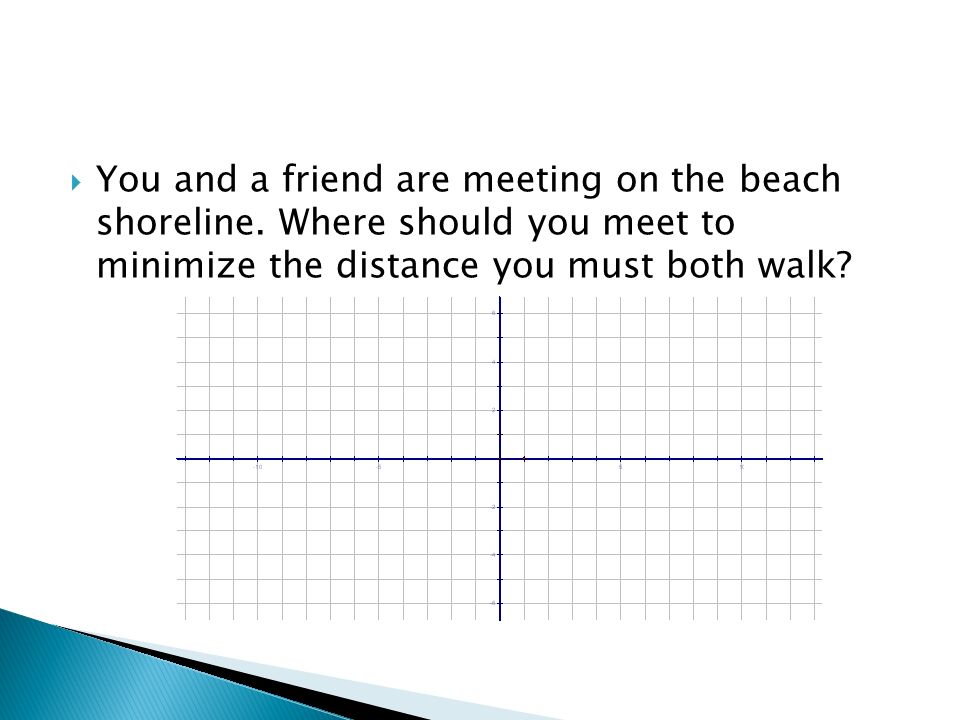 You and a friend are meeting on the beach shoreline
