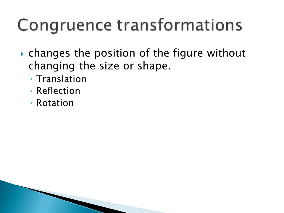Congruence transformations