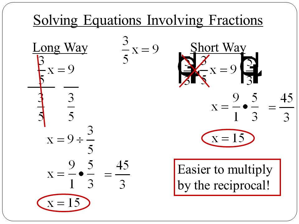 Solving Equations Involving Fractions