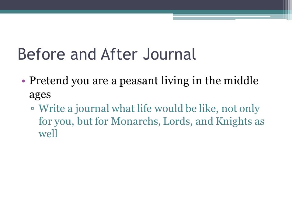 Before and After Journal