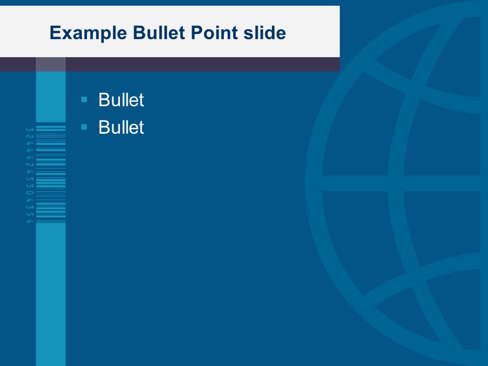 Example Bullet Point slide