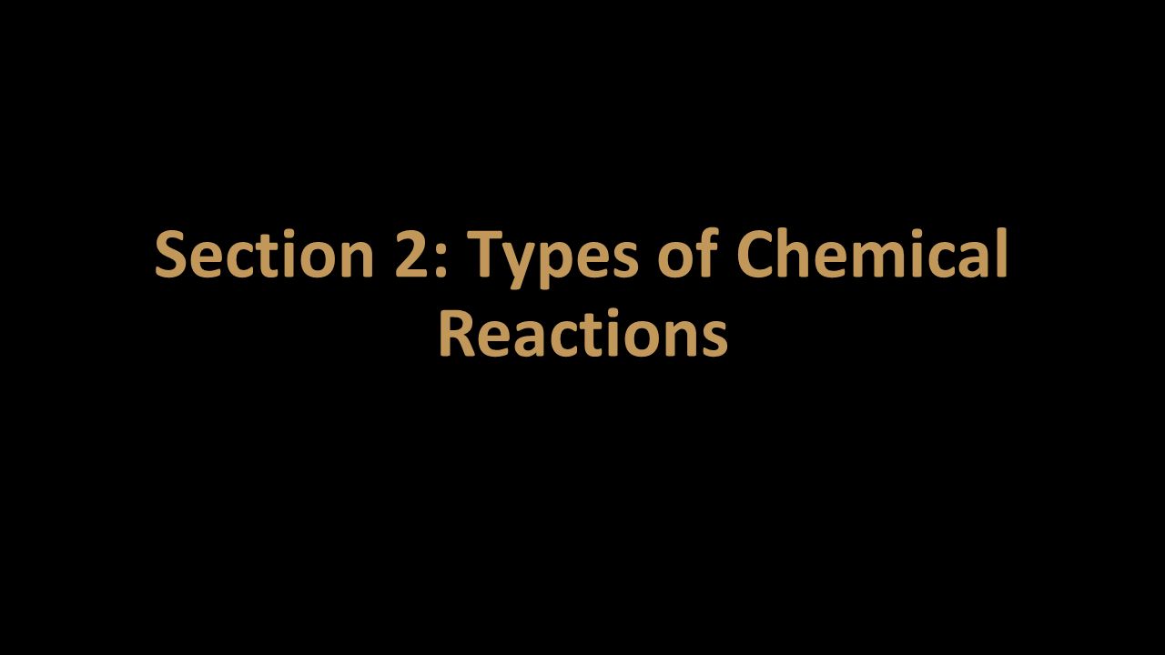 Section 2: Types of Chemical Reactions